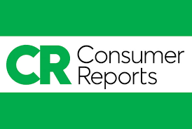 Green and white logo with these words: consumer reports